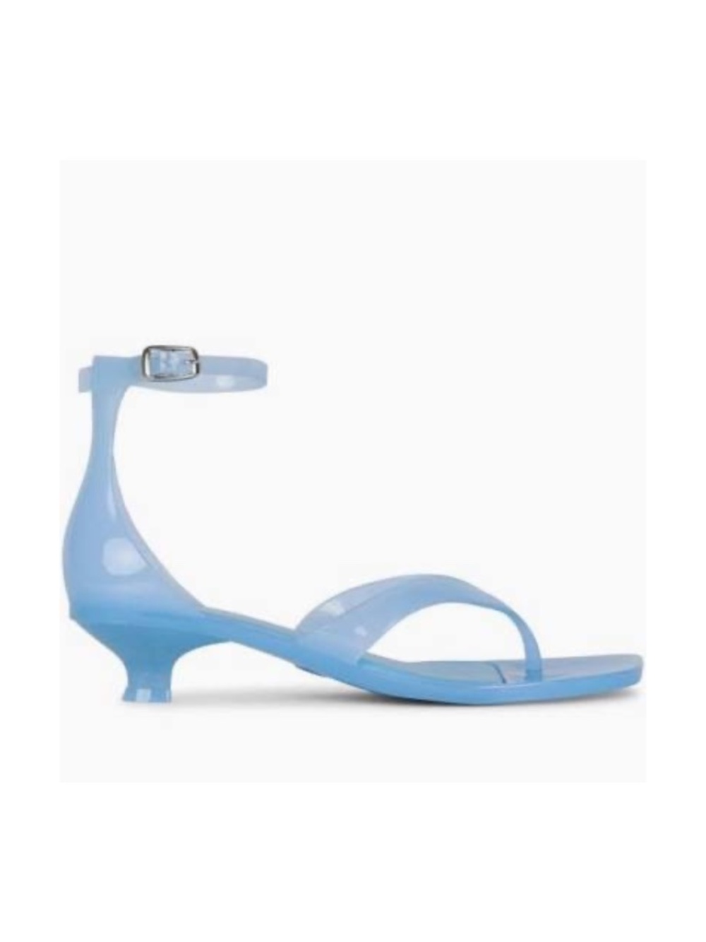 Jeffrey Campbell Blue Gummy-THG Ankle Wrap Kitten Heel Jelly Thong Sandals Sz 10